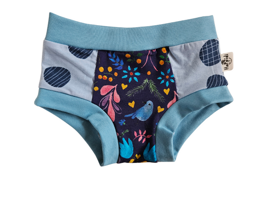 Childrens underpants with folk art and trolls motive
