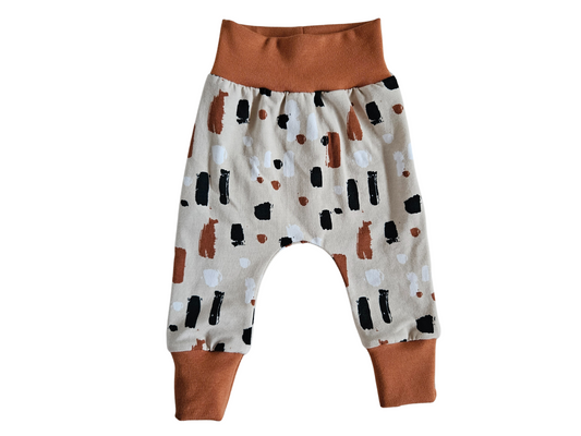 3-6 months READY TO SHIP paint strokes harem pants