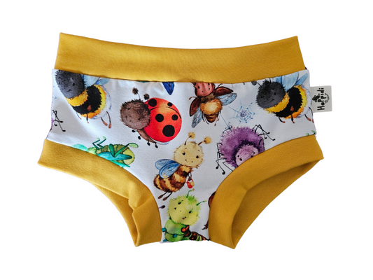 Cute insects and tiny crawlers organic unisex kids undies