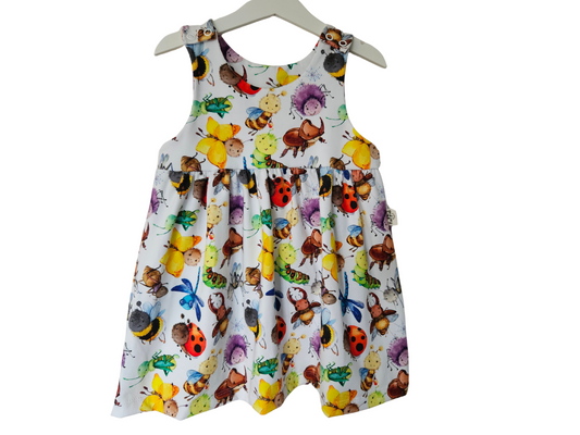Cute insects and tiny crawlers romper dress