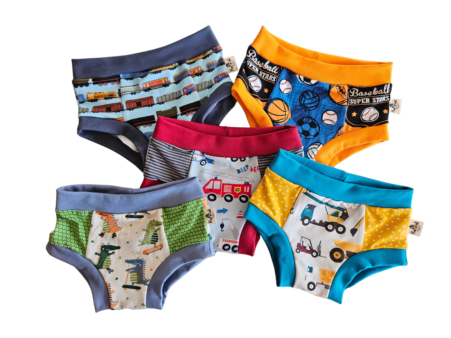 Surprise print 5-pack organic unisex kids undies