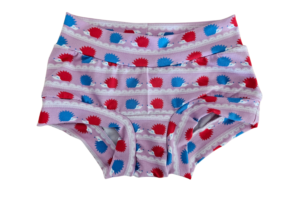 Retro hedgehogs organic women's boyleg or brief undies