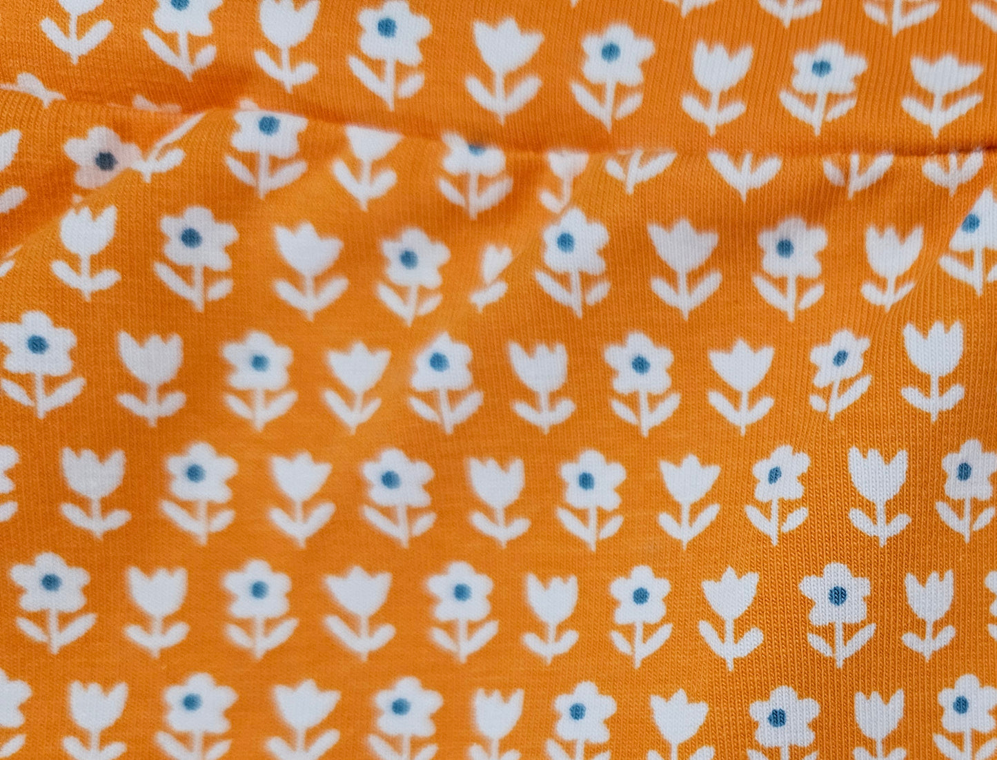 Orange retro flowers organic women's boyleg or brief undies