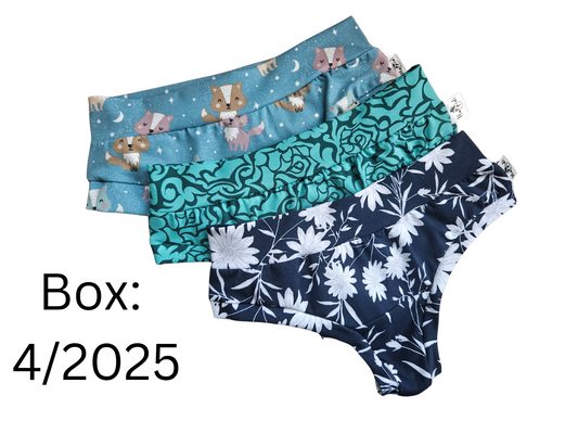 BRAND NEW PRINTS 3-pack organic thongs SUBSCRIPTION AVAILABLE
