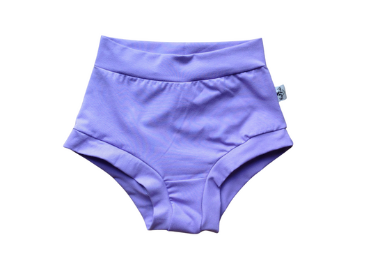 Women's brief underwear with high rise in lavender purple color