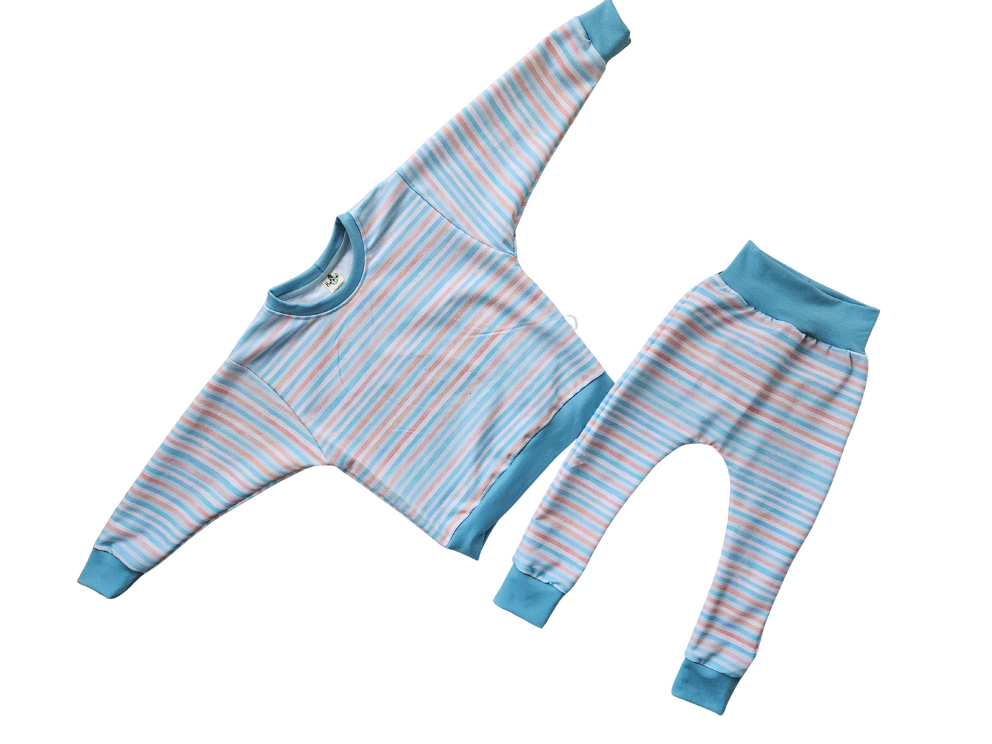 Striped french terry lounge set