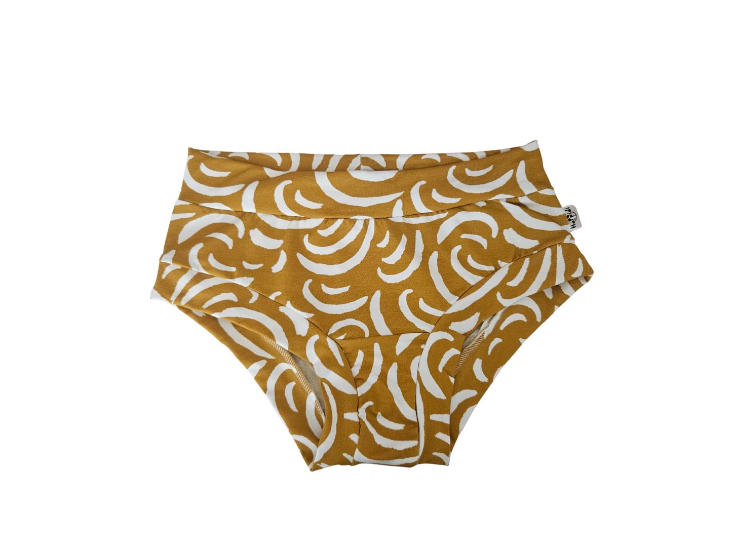 Mustard yellow Tiger Swirls Organic Women's Boyleg or Brief Undies