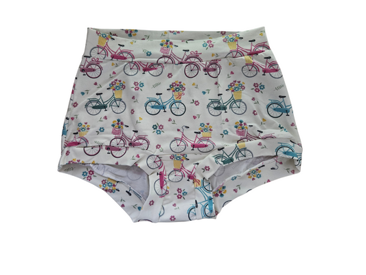 Bicycles high waisted organic women's boyleg or brief undies