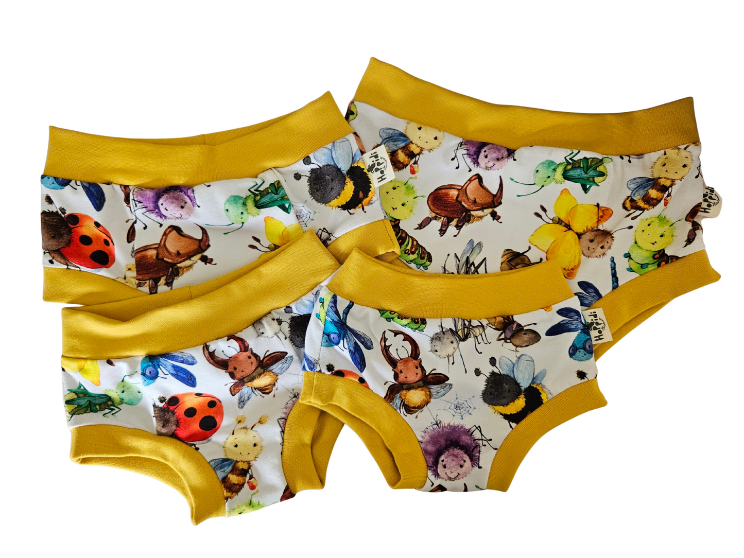 Cute insects and tiny crawlers organic unisex kids undies