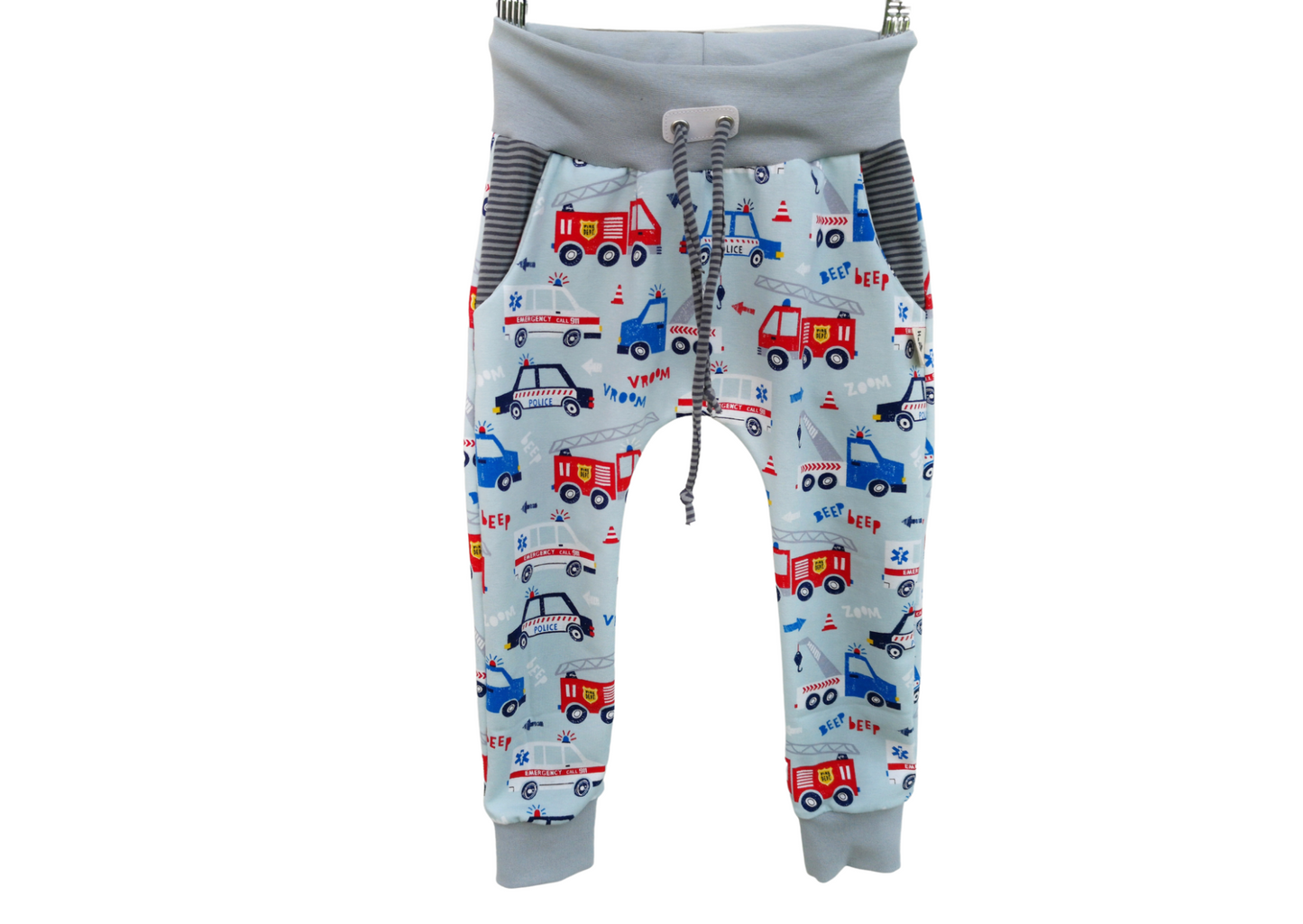 Rescue Vehicles Harem Pants with Pockets