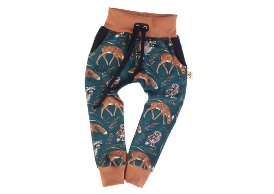 Forest Animals Harem Pants with Pockets
