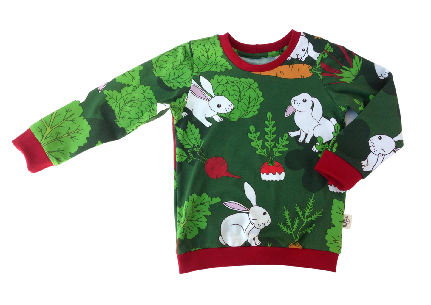 Bunny in Vegetable Garden Crew Neck Sweatshirt