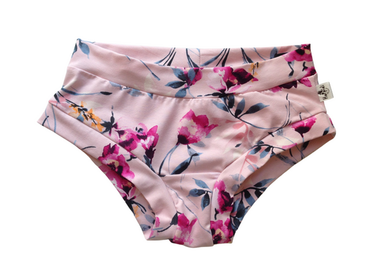 Pink Hibiscus Flower Organic Women's Boyleg or Brief Undies