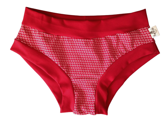 Red Circle Dots Organic Women's Boyleg or Brief Undies