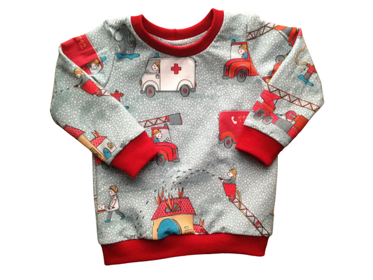 Fire Engine and Ambulance Crew Neck Sweatshirt