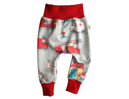 Fire Engine and Ambulance French Terry Harem Pants