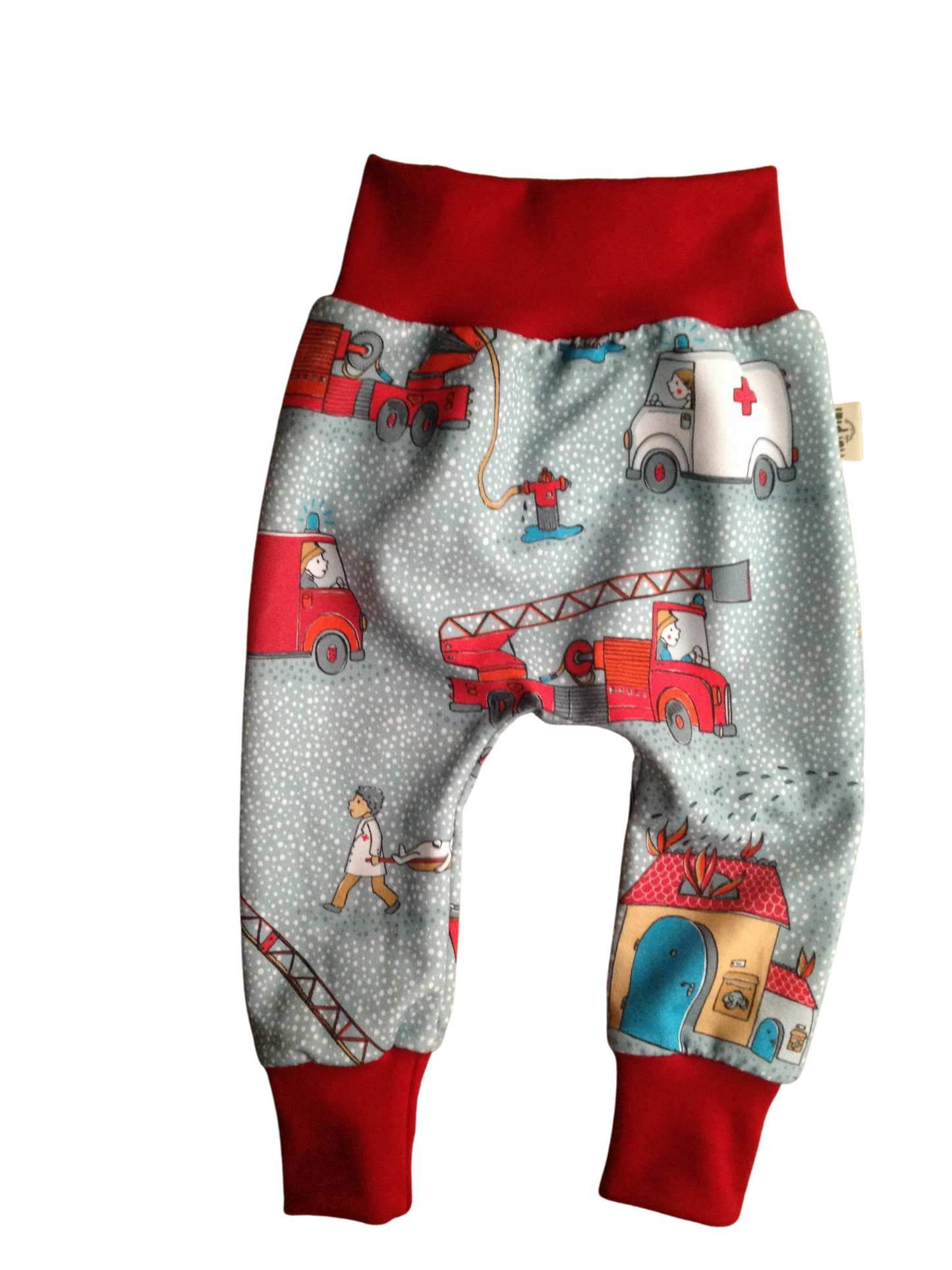Fire Engine and Ambulance French Terry Harem Pants
