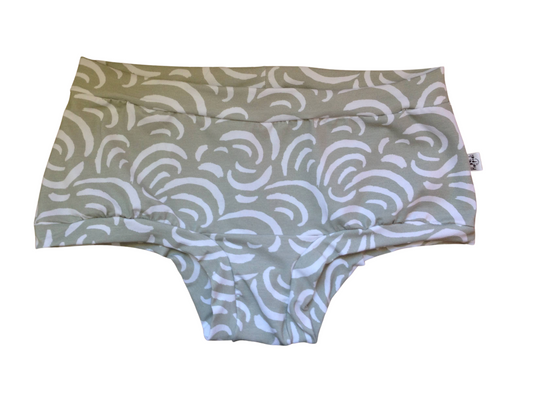 Sage Grey Tiger Swirls Organic Women's Boyleg or Brief Undies