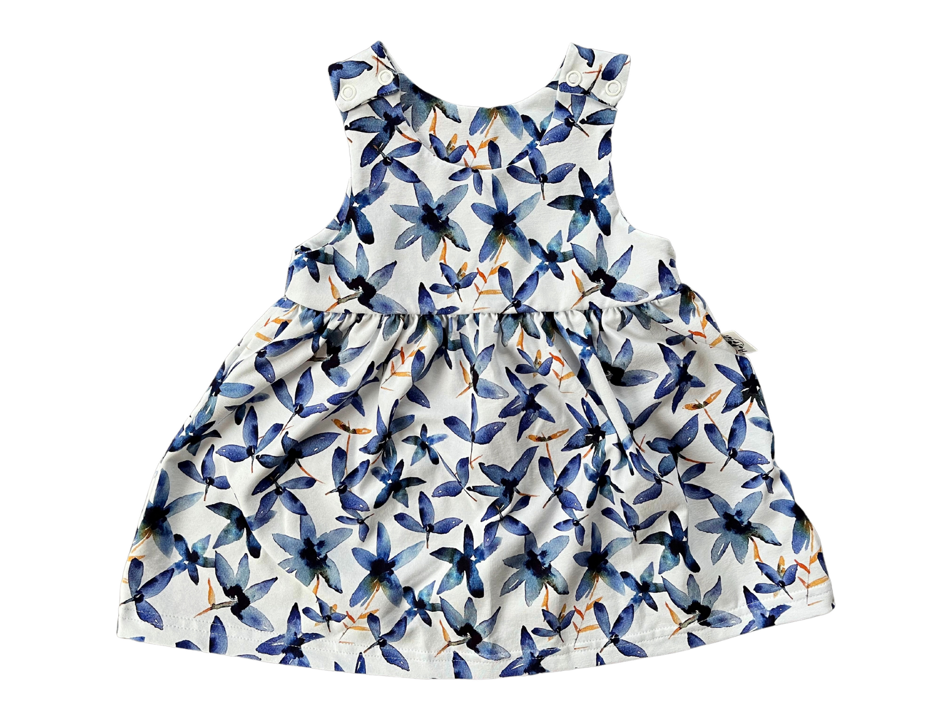 Blue Anemone Flowers Romper Dress Hoppidi Handmade Blue Anemone Flowers Romper Dress Hoppidi Handmade