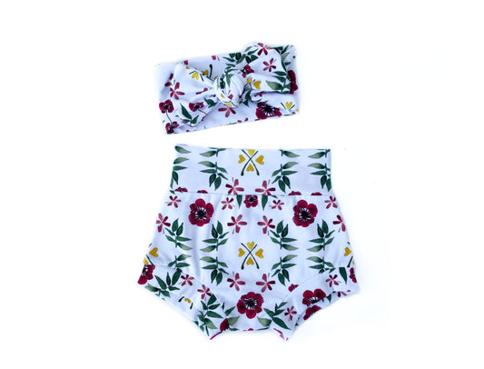 White folk art high waisted bummies