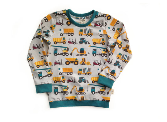 Construction Vehicles Crew Neck Sweatshirt