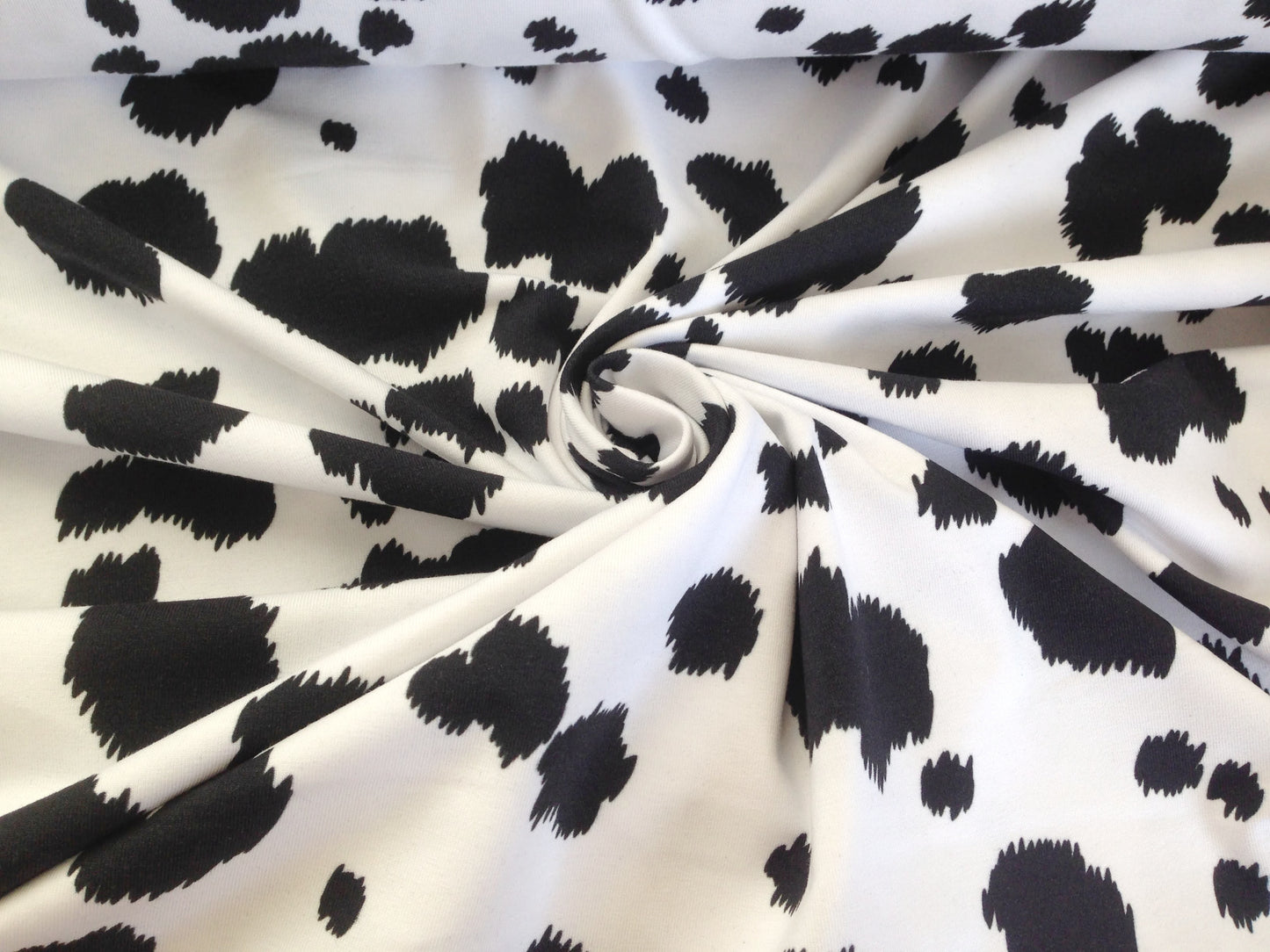 Dalmatian Spots black and white - organic jersey fabric